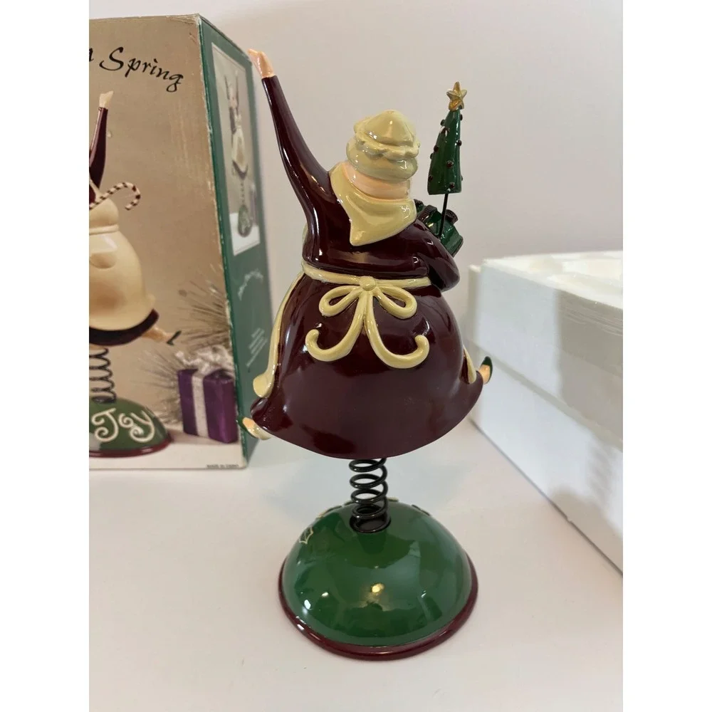 Mrs. Claus on a Spring Christmas Figurine Joy Base Bobble Head Holiday Decor